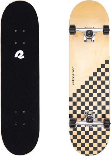 Vista 7 de Retrospec Alameda - Patineta completa Tablero de madera de arce canadiense con ejes de aleación de aluminio de 5.5 pulgadas para desplazamiento
