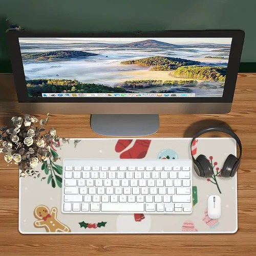 Vista 6 de Vintage Snowman Socks Mouse Pad Large Gaming Desk Mat with Non- Slip Rubber Base Smooth Face Desk Mats On Top of Desks Desktop Mat Accessories Women
