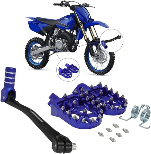 Vista 10 de JFG RACING Palanca de cambios plegable para motocicleta + estriberas para moto de cross CNC universal para 50cc - 125cc CRF CR XR RM KX KLX YZ TTR