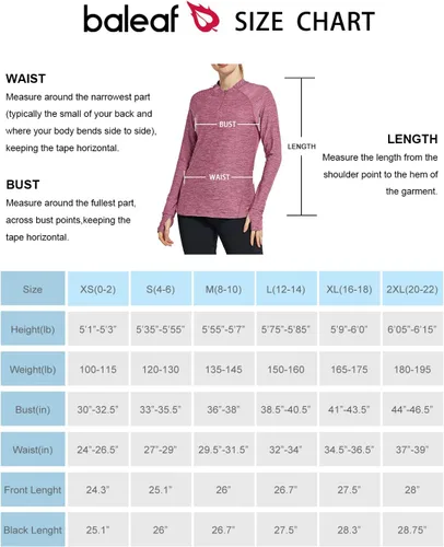 Vista 7 de BALEAF Camisas de secado rápido para mujer, manga larga, para correr, senderismo, entrenamiento, UPF50+ SPF