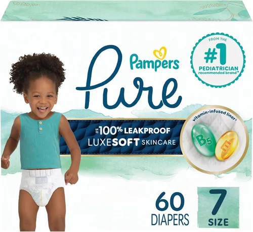 Vista 12 de Pañales para recién nacido/talla 1 (8-14 libras), 35 unidades – Pampers Pure Protection desechables para bebé, protección hipoalergénica y sin