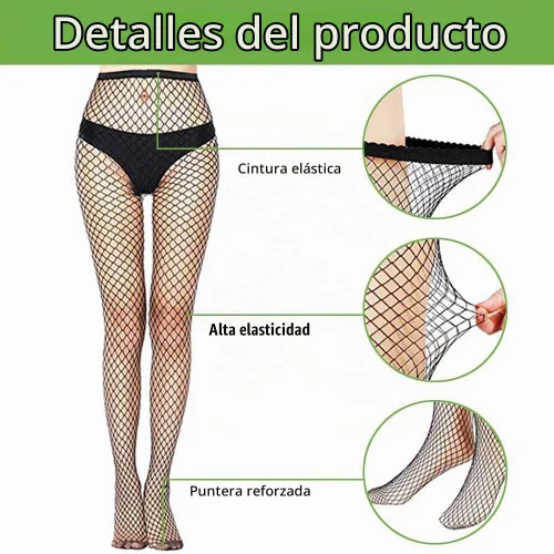 Vista 4 de Medias de Red para Mujer, Medias de Cintura Alta, Medias Sexys, Medias Transparentes, Medias de Malla negro_1