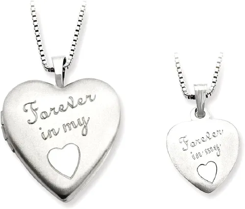 Vista 8 de Juego de collar de plata de ley 925 Forever In My Heart para madrehijacolgante de cadena con dije, medallón de amor, joyería fina para mujeres
