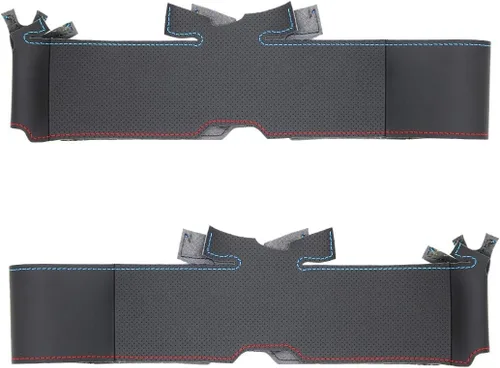 Vista 2 de MEWANT Funda de volante de cuero genuino para BMW Serie 3 E46 E46 X5 E53 DIY Protector de volante
