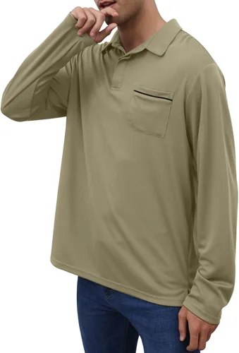 Vista 2 de Lexiart Mens Athletic Golf Polo Shirts - Short Sleeve Workout Polos Quick Dry T-shirt