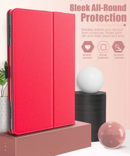 Vista 3 de MoKo - Funda compatible con la tablet Kindle Fire HD 8 y 8 Plus (10ª generación, versión de 2020), funda de soporte plegable y diseño delgado