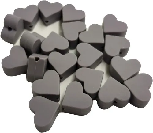 Vista 8 de 100 cuentas de perlas de silicona con forma de corazón para bolígrafo, accesorio de bolígrafo de 0.555 pulgadas, mini cuentas de corazón de silicona