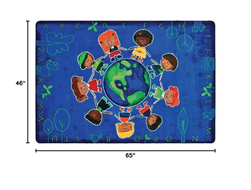 Vista 2 de Carpets for Kids 4413 Give The Planet a Hug - Alfombra rectangular de 3 pies 10 pulgadas x 5 pies 5 pulgadas