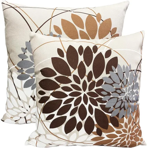 Vista 16 de Juego de 2 fundas de almohada decorativas negras boho 16x16 pulgadas, fundas de almohada de lino modernas estilo bohemia campestre para exteriores