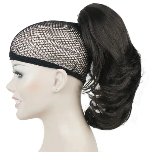 Vista 7 de Lydell Extensión de pelo sintético de doble uso de 12 pulgadas con clip y pinza para coleta, 4.24 onzas con pinza de mandíbula/garra (negro azabache)