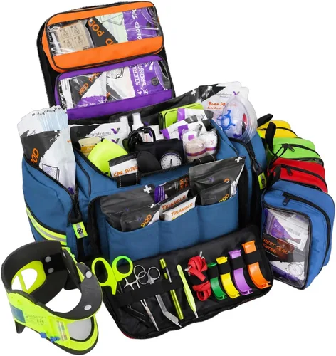 Vista 11 de Lightning X Bolsa modular X-grande de primeros auxilios EMT Medic para trauma con suministros de kit de primeros auxilios de emergencia (Negro)