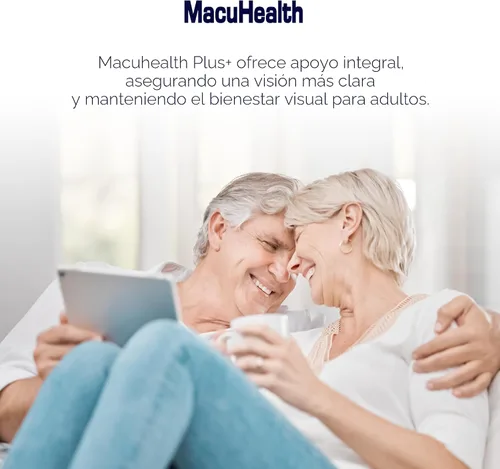 Vista 4 de Macuhealth Plus+ Suplemento de vitaminas para los ojos para adultos, suministro para 90 días con luteína, zeaxantina y meso-zeaxantina, sin sabor
