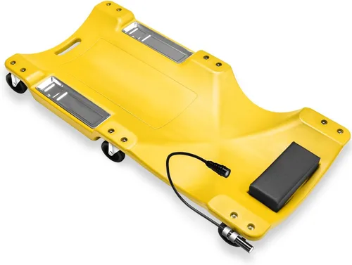 Vista 19 de Auto Dynasty Tablilla rodante de 40 pulgadas para reparación mecánica automotriz en el garaje, de perfil bajo, con luz LED y reposacabezas Negro