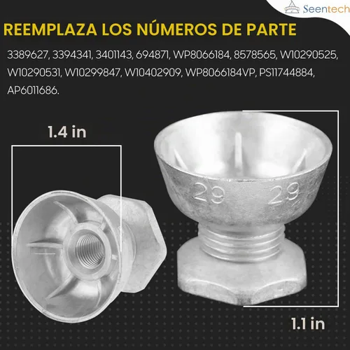 Vista 4 de Seentech 8066184 - Polea de motor de secadora 29 de repuesto - Compatible con secadores Whirlpool, Kenmore - Reemplaza: 3394341, 3401143