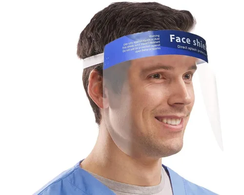 Vista 2 de Dearskin Paquete de 10 protectores faciales transparentes Características: tecnología antivaho, ligero, correa ajustable para la cabeza