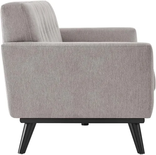 Vista 6 de Modway Engage - Sofá moderno de tela texturizada con respaldo copetudo en gris claro
