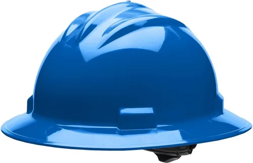 Vista 4 de Bullard Casco de seguridad de ala completa de 3 costillas con suspensión de trinquete de 4 puntos y almohadilla de algodón para cejas