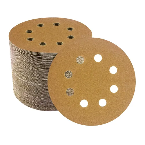 Vista 10 de Discos de lijadora orbitales de 5 pulgadas, patrón de 8 agujeros, paquete de 100, papel de lija de gancho y bucle para lijadoras DA, pintura