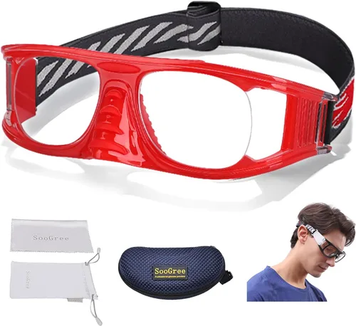 Vista 10 de SooGree Gafas deportivas de racquetbol, baloncesto, fútbol, fútbol, gafas protectoras, lentes de seguridad, lentes reemplazables