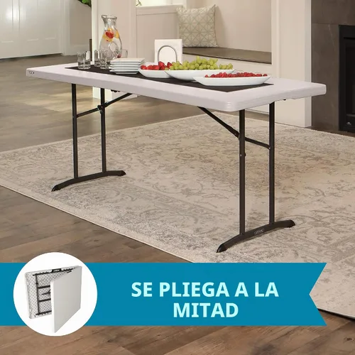 Vista 3 de Lifetime 80382 - Mesa plegable comercial (5.9 ft), color almendra