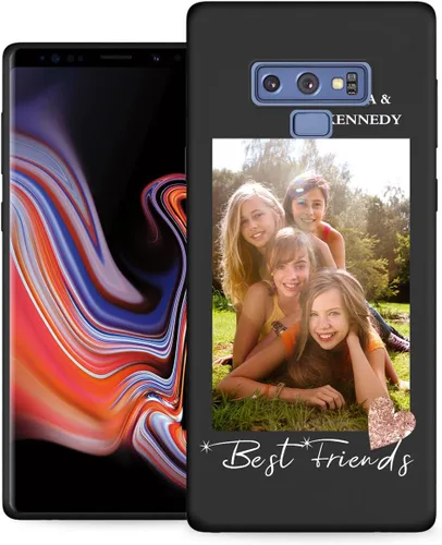 Vista 14 de Funda personalizada para Samsung Galaxy Note 9 con nombre de texto y foto - Funda suave y fina personalizable Note9 (negro)