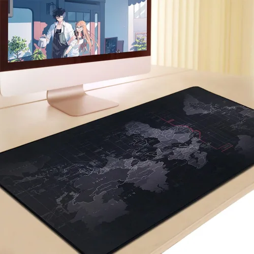 Vista 2 de Mouse pad grande para juegos con base antideslizante, tamaño XXL extendido, pesado, cómodo, plegable para computadora de escritorio, laptop, Mapa-2