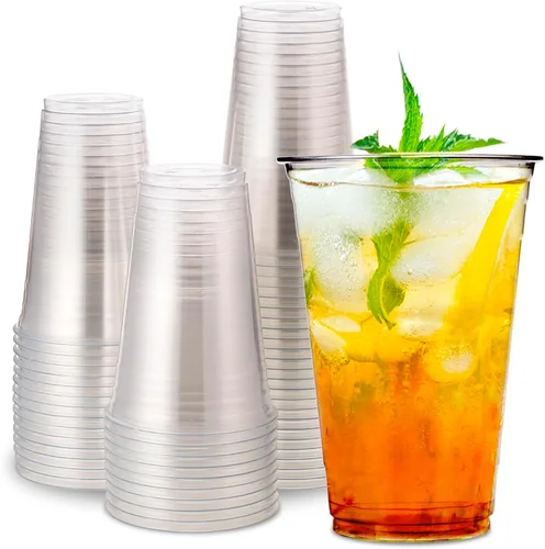 Vista 10 de HAKOWARE de Harvest Pack, 1000 unidades, vasos de plástico ultra transparentes de 16 onzas, vasos desechables para fiestas de boda, vasos