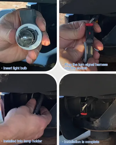 Vista 6 de Enchufe de luz de señal de giro compatible con Jeep JK JKU 2007-2018, enchufe de bombilla de lámpara de estacionamiento frontal, 2
