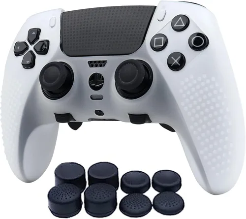 Vista 13 de RALAN Tiger - Fundas de silicona para controlador con 2 agarres para el pulgar, compatibles con PS5 Dualsense Edge Controller Play Station 5 Tigre
