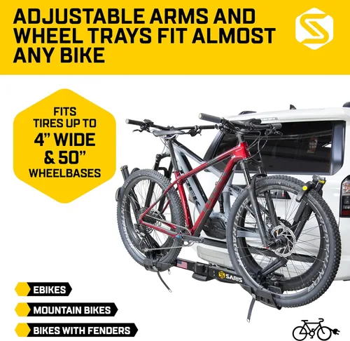 Vista 3 de Saris SuperClamp Soporte de enganche – Soporte de bicicleta ligero para automóvil, SUV, camión y RV – Diseño inclinable, contacto de marco cero, se