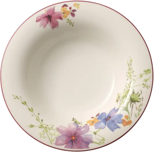 Vista 7 de Villeroy & Boch Mariefleur Gris Basic Breakfast - Plato redondo de porcelana premium con una decoración de flores juguetona, apto para lavavajillas