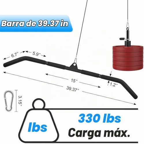 Vista 3 de Fitness Cable Pulley System, Gym LAT and Lift Pulldown Machine Attachments, Home Workouts Equipments for Biceps Triceps Shoulder Arm Curl Forearm