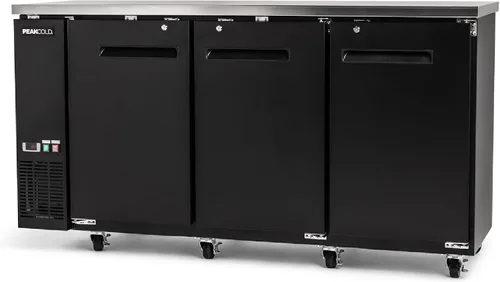 Vista 23 de PEAKCOLD - Enfriador comercial de barra trasera de 36 pulgadas, 1 puerta, puerta de cristal, color negro