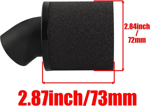 Vista 3 de 2 filtros en ángulo negro de 1.1 pulgadas y 1.102 in para 50cc - 90cc 110cc 125cc 150cc GY6 motor motocicleta ATV Quad Scooter Go Kart Mini Moto