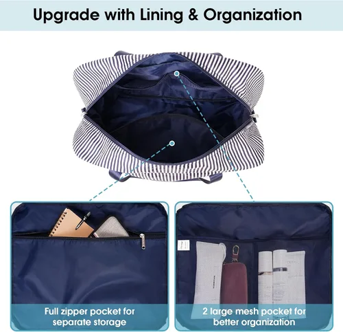 Vista 4 de Para Spirit Airlines - Bolsa de viaje plegable de 18 x 14 x 8 pulgadas, bolsa de viaje para llevar en el equipaje durante la noche para mujeres