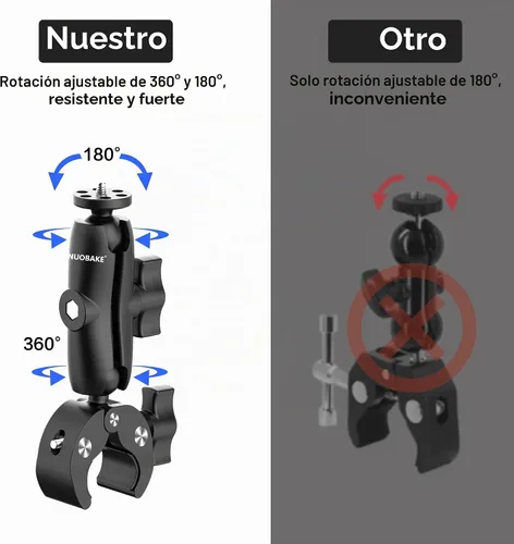 Vista 9 de Kit de montaje en manillar de bicicleta y motocicleta para Insta360, abrazadera de selfie stick para manillar de bicicleta de tercera persona