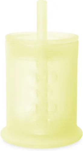 Vista 9 de Olababy Taza de entrenamiento de silicona con tapa con popote Taza para beber agua para bebés 6+ meses de bebé a 12-18 meses Taza para beber