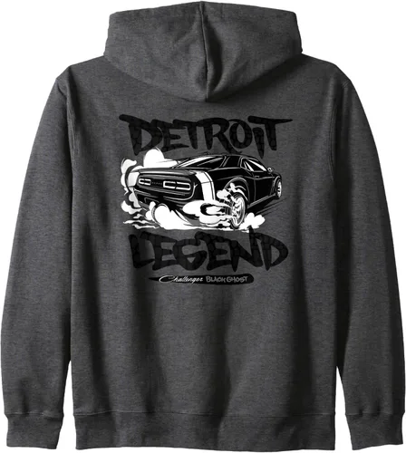 Vista 3 de Dodge Challenger Black Ghost, Detroit Legend Sudadera con capucha y cremallera, Azul