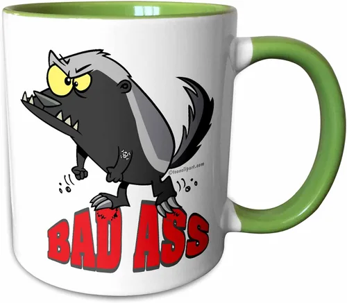 Vista 10 de 3dRose Badass Bad Ass Honey Badger - Taza de dos tonos, 11 onzas, rojo/blanco 2-Rojo/Blanco