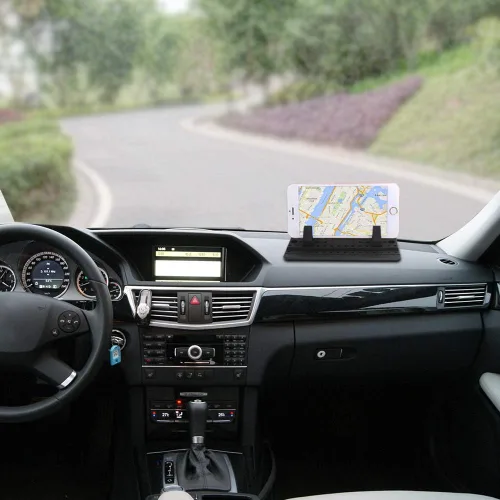 Vista 9 de FineGood Soporte de teléfono para coche con cepillo de ventilación de aire, soporte universal de silicona para teléfono celular para automóvil