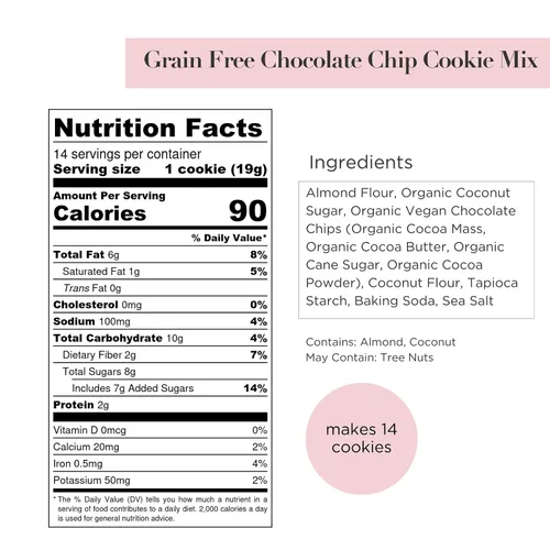 Vista 2 de Stellar Eats Mezcla para hornear galletas con chispas de chocolate, 9.4 onzas, 1 paquete, sin granos, sin gluten, sin lácteos, a base de plantas