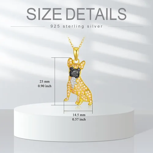 Vista 22 de Collares con colgante de perro de plata de ley S925 – 24 razas corgi/husky/labrador/pastor para mujer