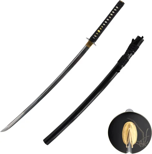 Vista 8 de Katana Samurai - Espada para exhibición, forjada a mano, acero al carbono