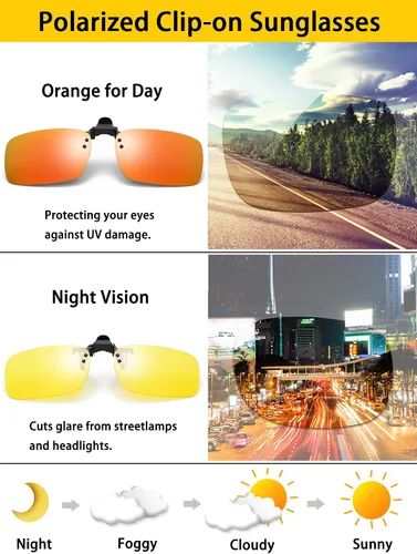 Vista 6 de Gafas de sol polarizadas con clip antirreflejos para gafas de prescripción