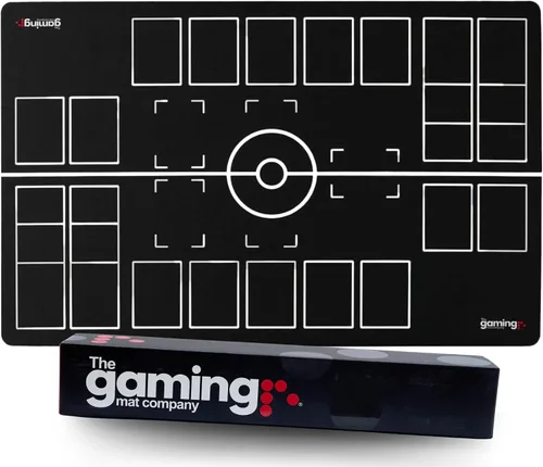 Vista 10 de The Gaming Mat Company Tapete de juego para 2 jugadores para juego de cartas coleccionables de Pokémon. 28 x 18 x 0.16 pulgadas, tapete de juego
