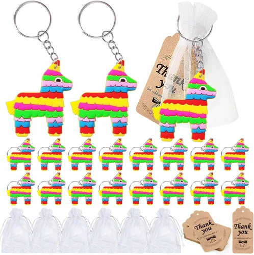 Vista 7 de CiciBear Paquete de 24 llaveros de burro de México, decoración de fiesta para invitados, fiesta temática de burro de México, baby shower, fiesta