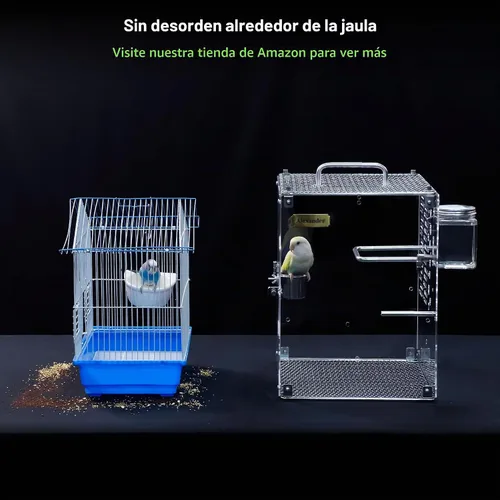 Vista 8 de GuineaLoft™ Jaula de pájaros de acrílico personalizada cristalina Modelo-ET2