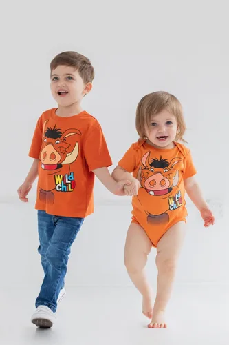 Vista 4 de Disney Lion King Pumbaa Simba Graphic T-Shirts Infant to Big Kid