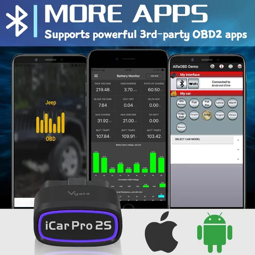 Vista 5 de Vgate Escáner OBD2 iCar Pro Bluetooth4.0 (iOS, Android) y Vgate iCar Pro 2S Bluetooth5.2 (iOS, Android)