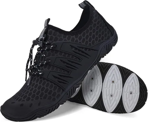 Vista 4 de MAYZERO Zapatos de agua para hombres y mujeres, zapatos de surf, playa, piscina, zapatos de punta ancha, senderismo, zapatos de agua, zapatillas